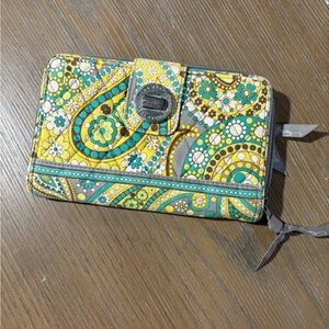 Vera Bradley Yellow and Green Paisley Wallet